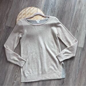 Club‎ Monaco beige & gray colorblock cashmere sweater